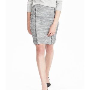 Banana Republic Gray Boucle Fringe Skirt